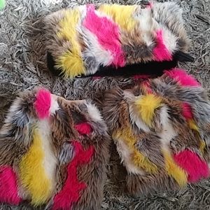 Fur Leg Warmers with Matching Fur Clutch